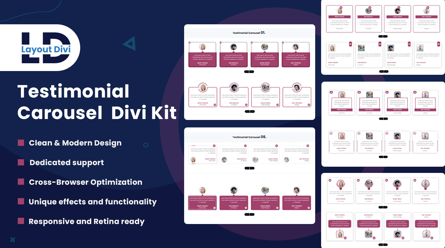 Divi Testimonial module Carousel Kit Divi Testimonial module Carousel Kit