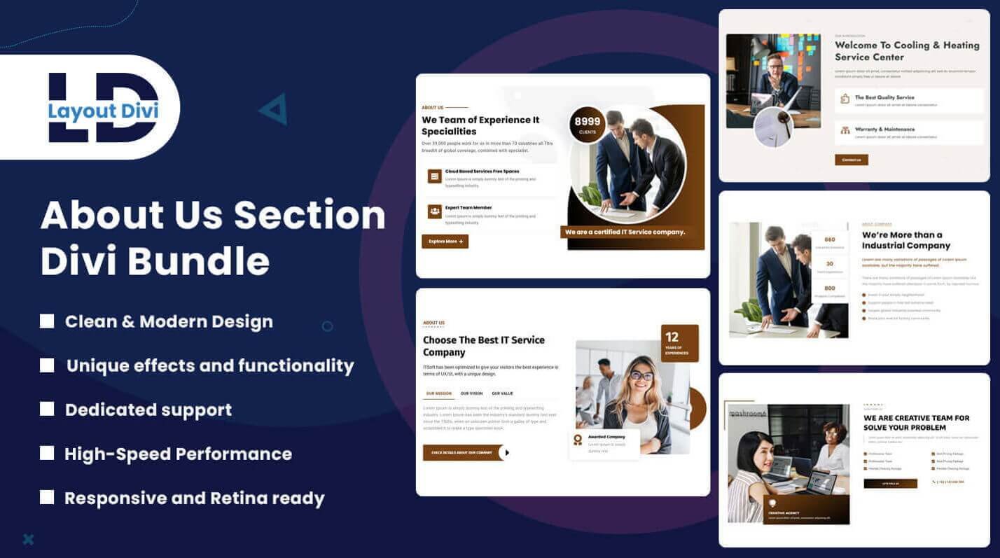 About Us Section Divi Bundle