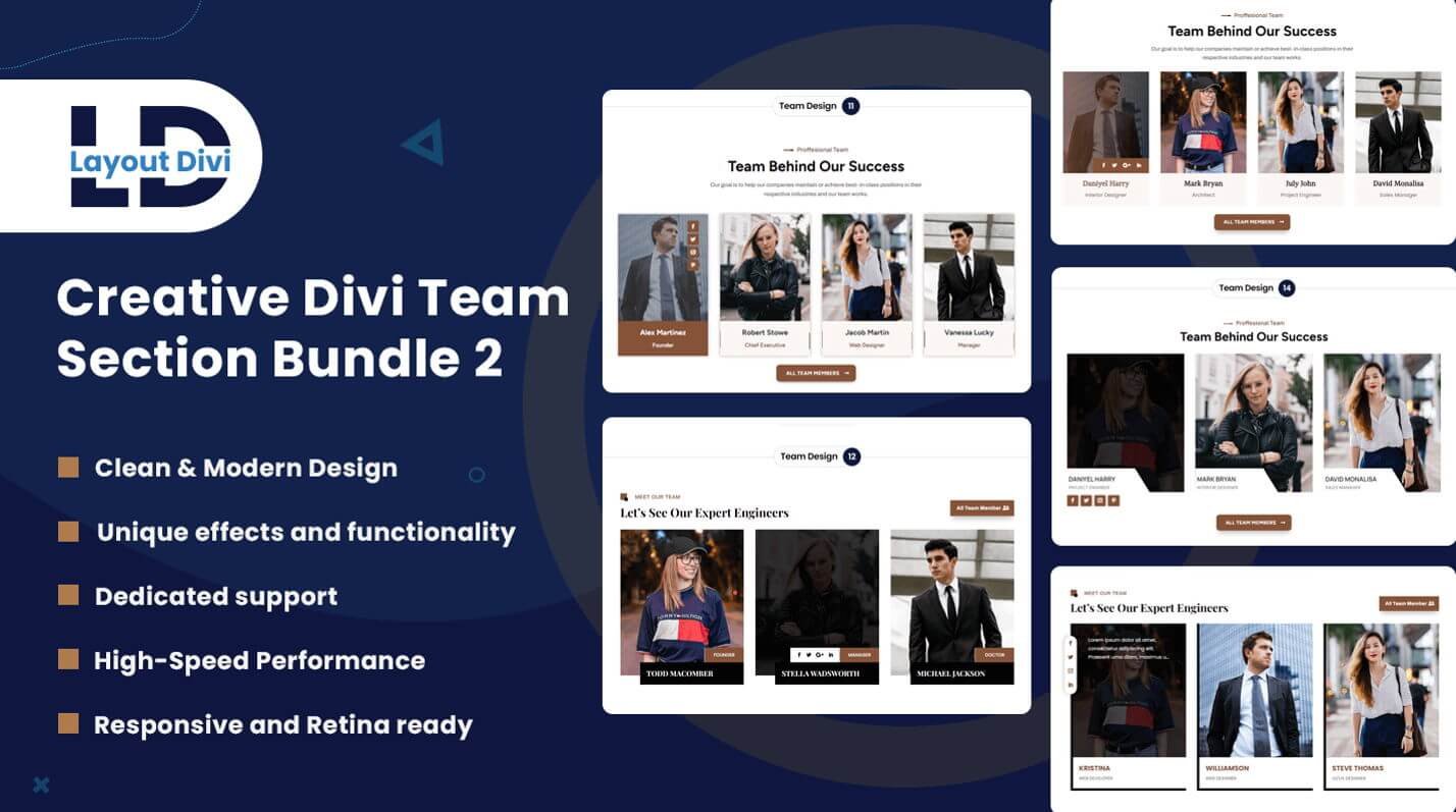 Creative Divi Team Section Bundle 2
