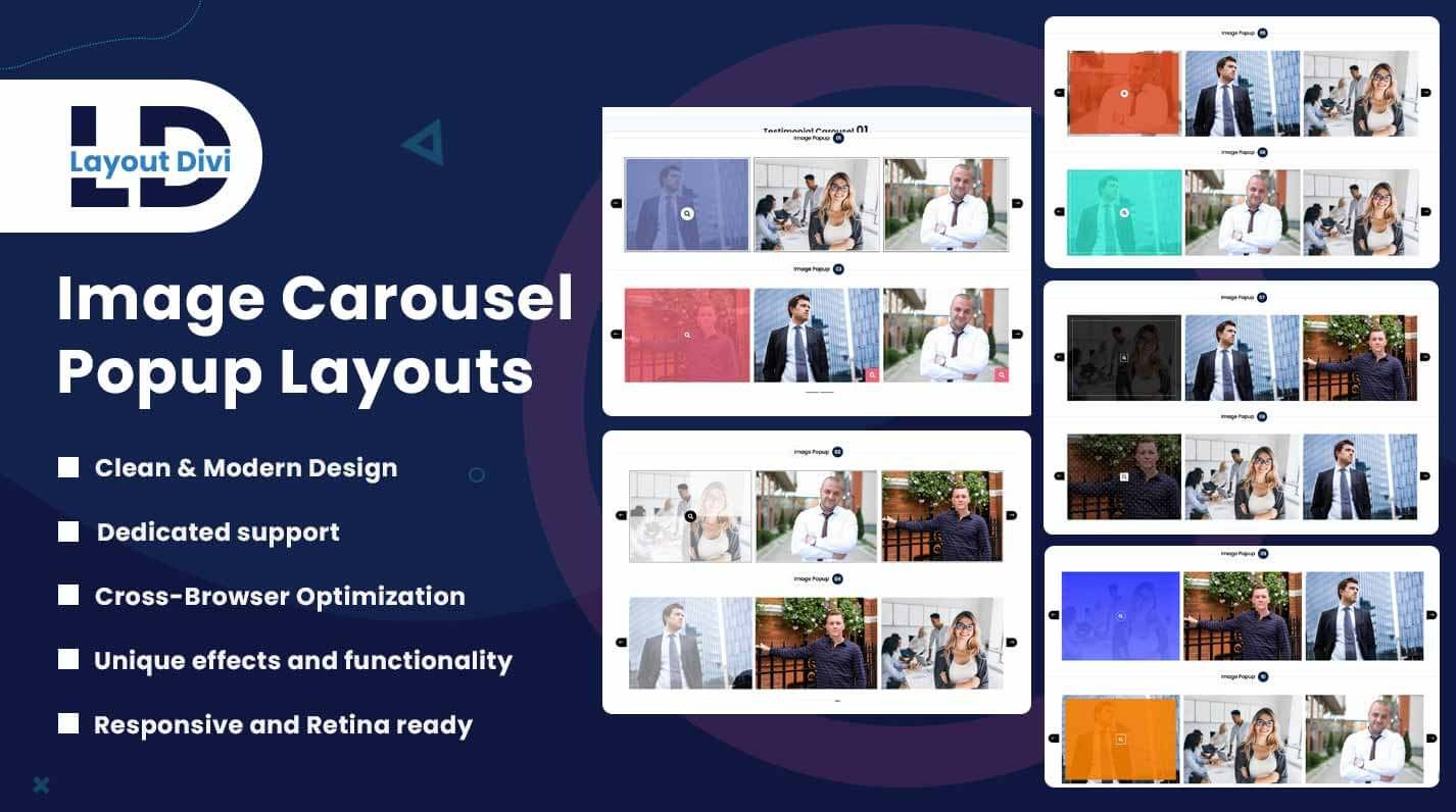 Divi Image Carousel Popup Layouts