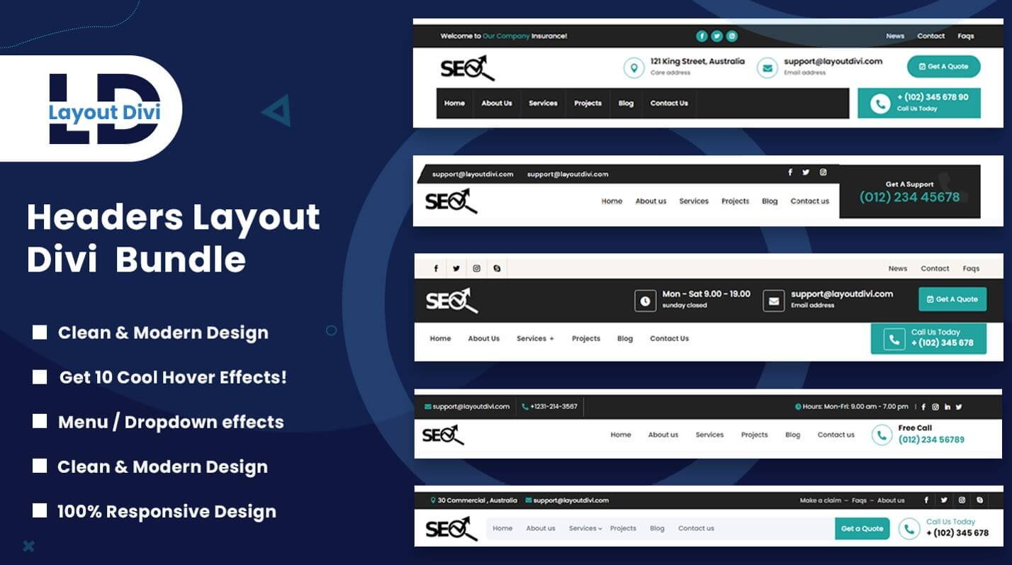 Headers Layout Bundle For Divi