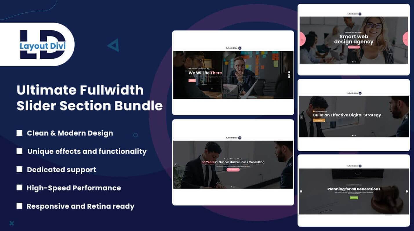 Ultimate Fullwidth Slider Section Bundle For Divi