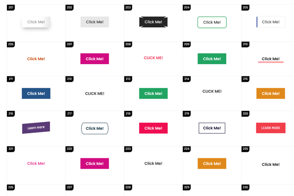 divi button design 201 to 300