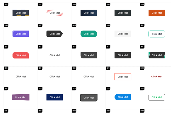 divi button design 301 to 400