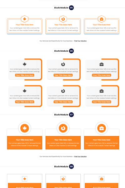 Divi Blurb Module Design Section Pack - Left