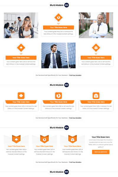 Divi Blurb Module Design Section Pack - Right
