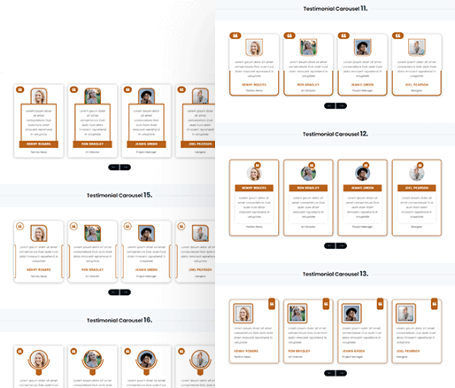 Divi Testimonial Module Carousel Section 11 To 20