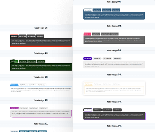 Divi Tabs Module Design 01 To 10