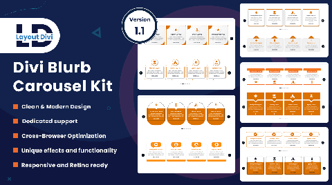 Divi Blurb Module Carousel Section Pack V1.1