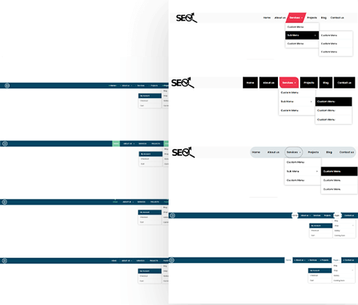 Divi Menu Module Design Layouts 01 To 10