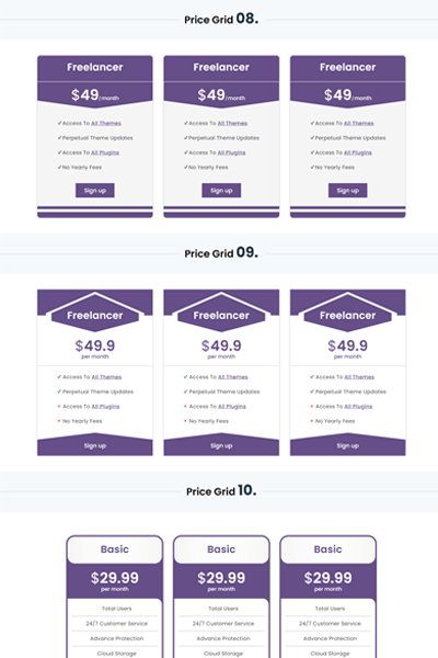 Divi Pricing Tables Module Grid Layouts-back Divi Pricing Tables Module Grid Layouts-back