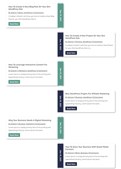 Divi Blog Posts Timeline Layout 10