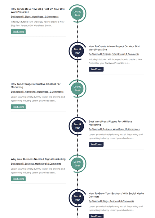 Divi Blog Posts Timeline Layout 8