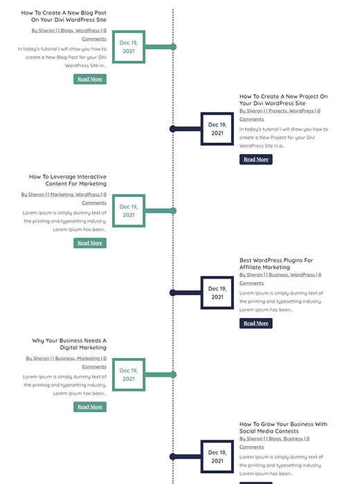 Divi Blog Posts Timeline Layout 9