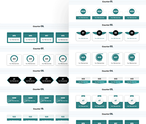 Divi Number Counter Design Layout 01 To 10