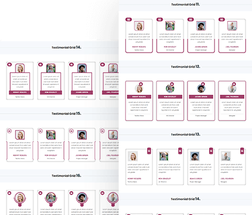 Divi Testimonials Designs Grid Layout 11 To 20