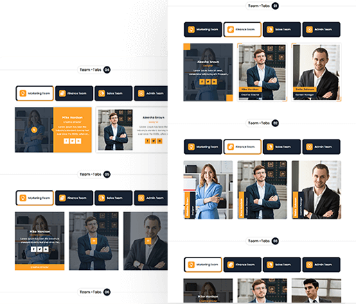 Tabs For Team Page Divi Layout 01 To 10