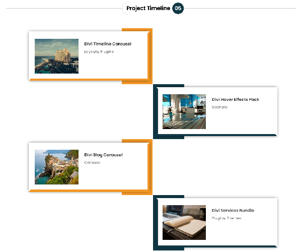 Divi Blog Posts Timeline Layout 1