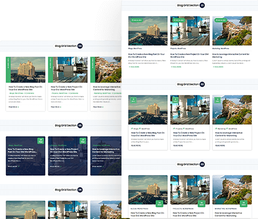 Divi Blog Grid Section 01 To 10