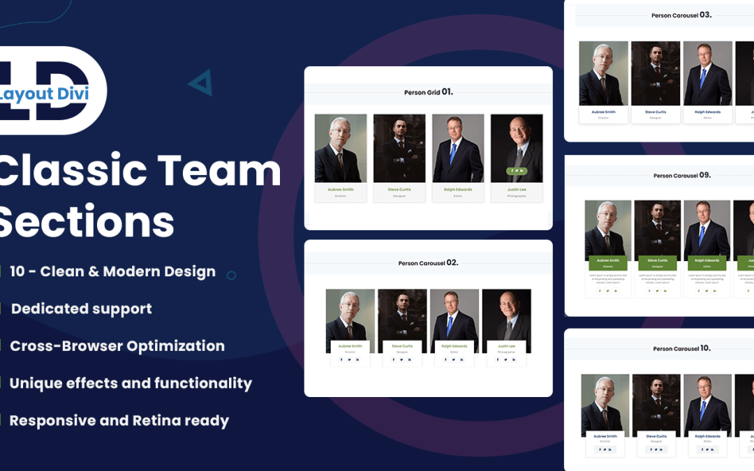 Classic Team Sections - Divi Layout Pack-Featured Image