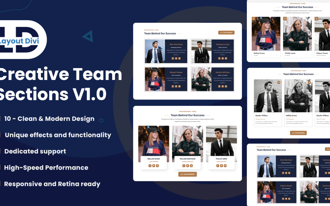 Creative Team Sections V1.0 - Divi Layout Pack