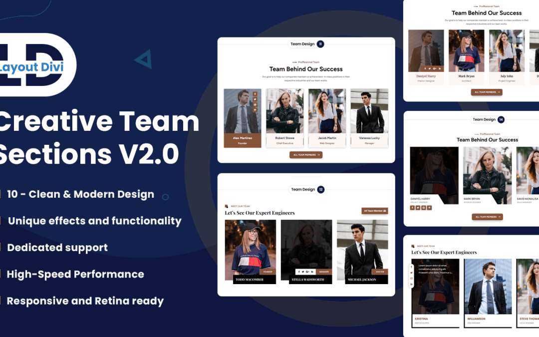 Creative Team Sections V2.0 - Divi Layout Pack