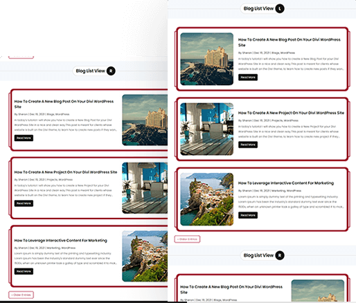 Divi Blog List View Layout 4
