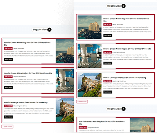 Divi Blog List View Layout 7
