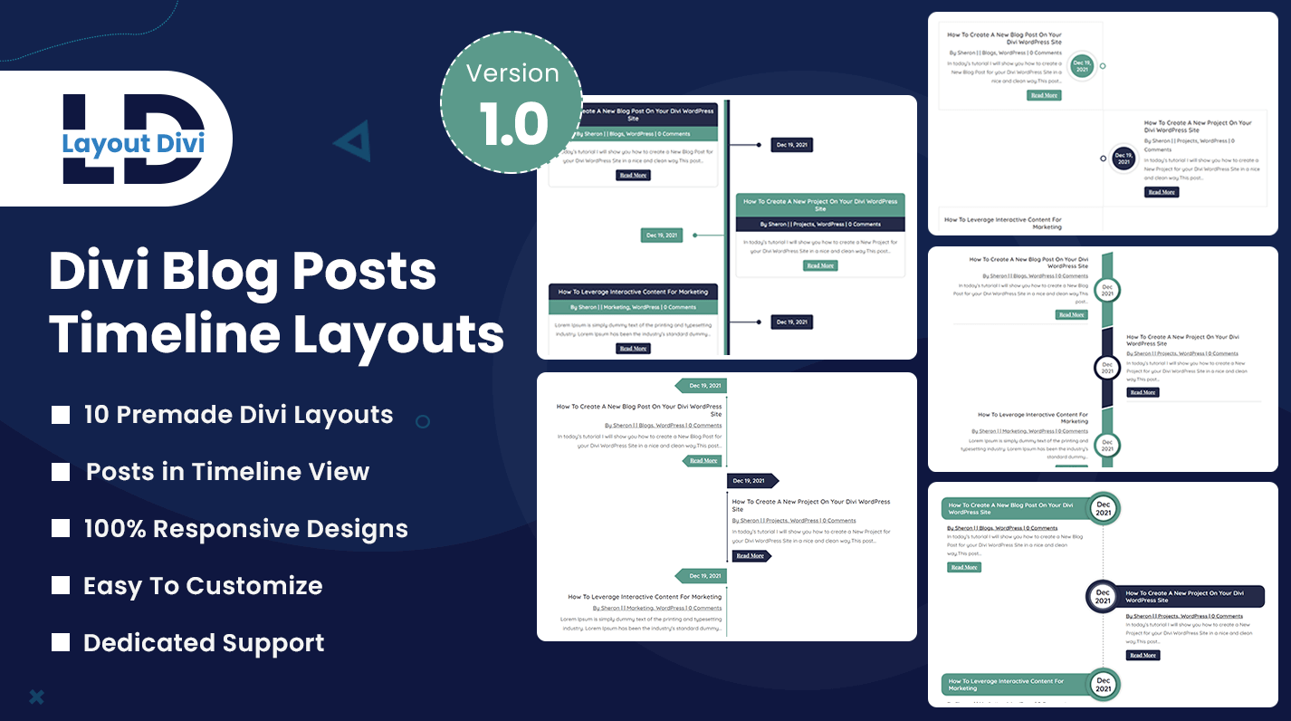 Divi Blog Posts Timeline Layout Pack