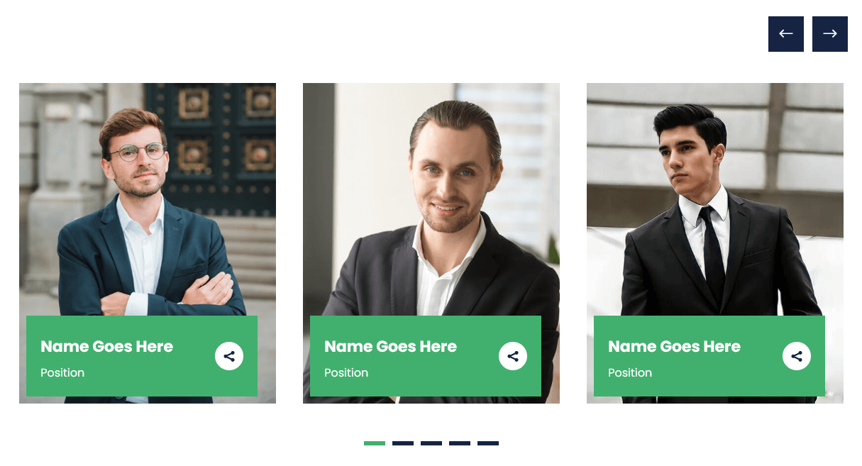 Team Carousel Layouts for Divi - 3 Slide Per View