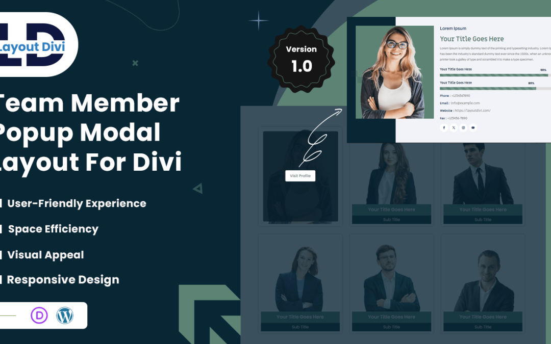 Team Member Popup Modal Layout For Divi