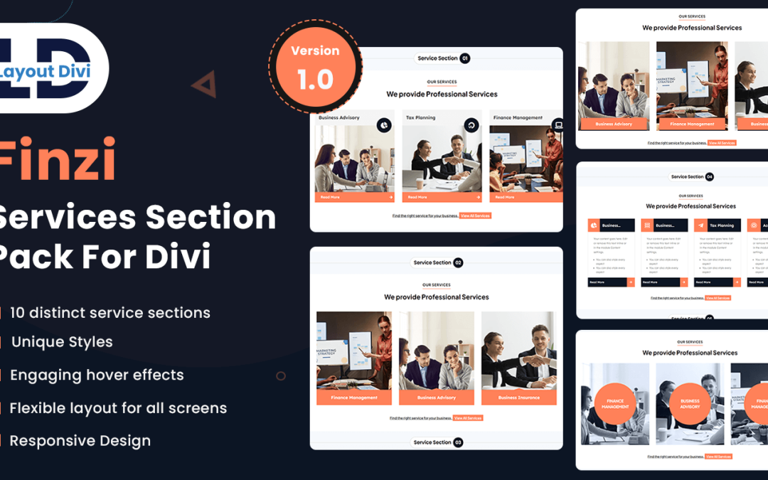 Finance Services Section Designs Pack for Divi - Featured Image