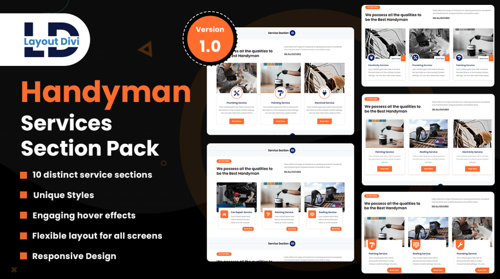 Handyman Services Section Designs Pack for Divi - Featured Image