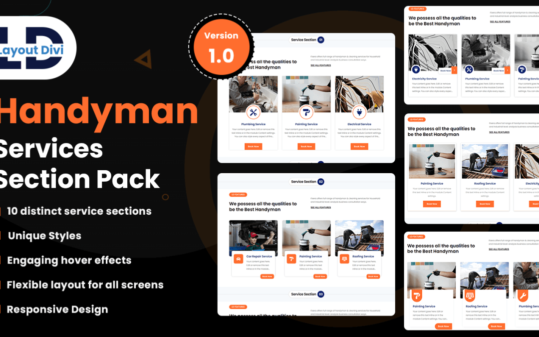 Handyman Services Section Designs Pack for Divi - Featured Image