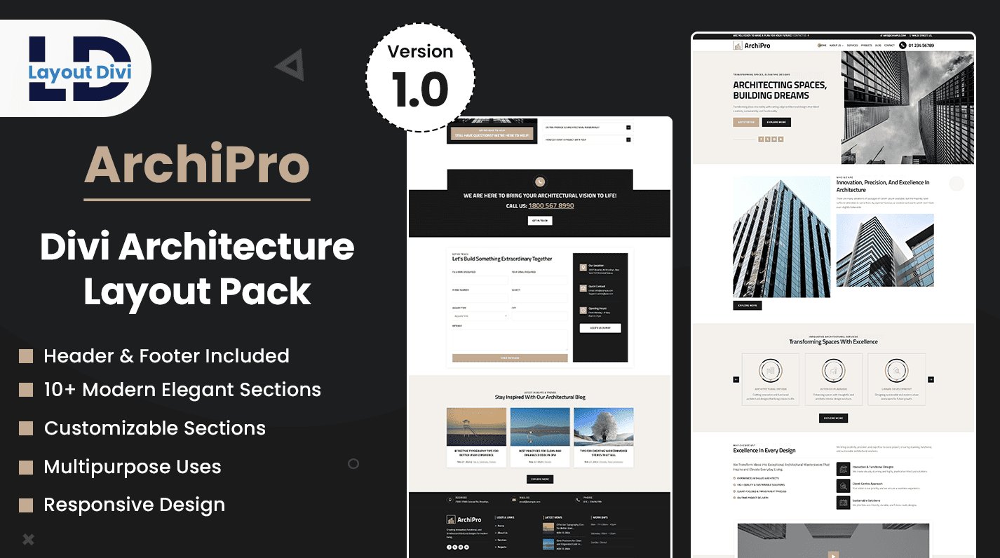 Divi Architecture Layout Pack- Featured Image