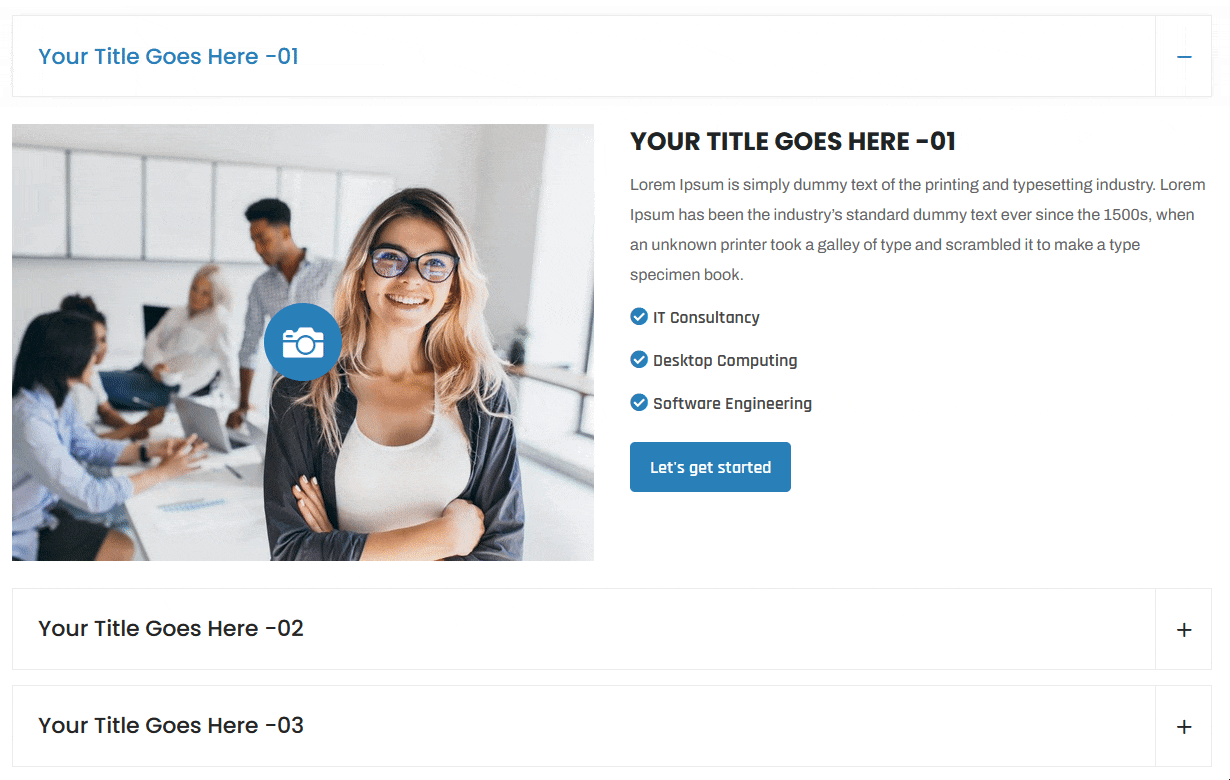 Divi Advanced FAQ Designs Layouts - Style 1 image