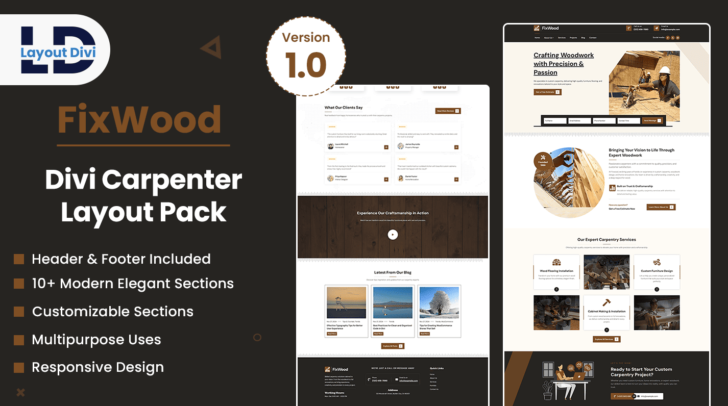 Divi Carpenter Layout Pack- Featured Image