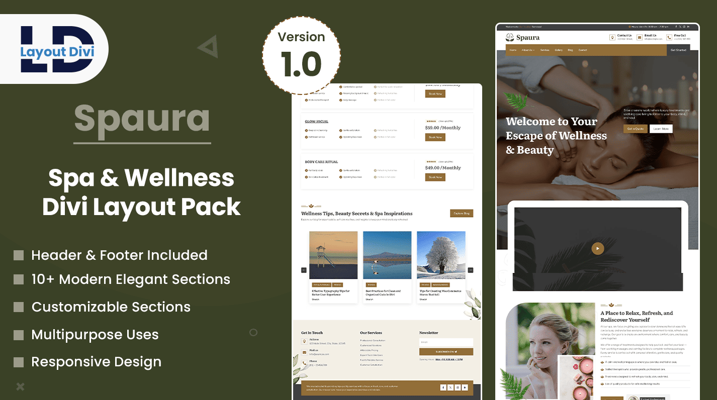 Divi Spa Layout Pack- Featured Image