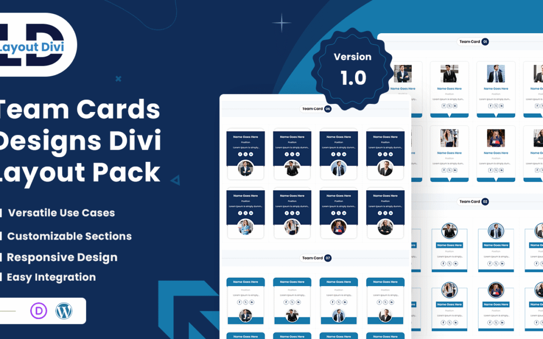Team Cards Designs - Divi Layout Pack - Featured Image