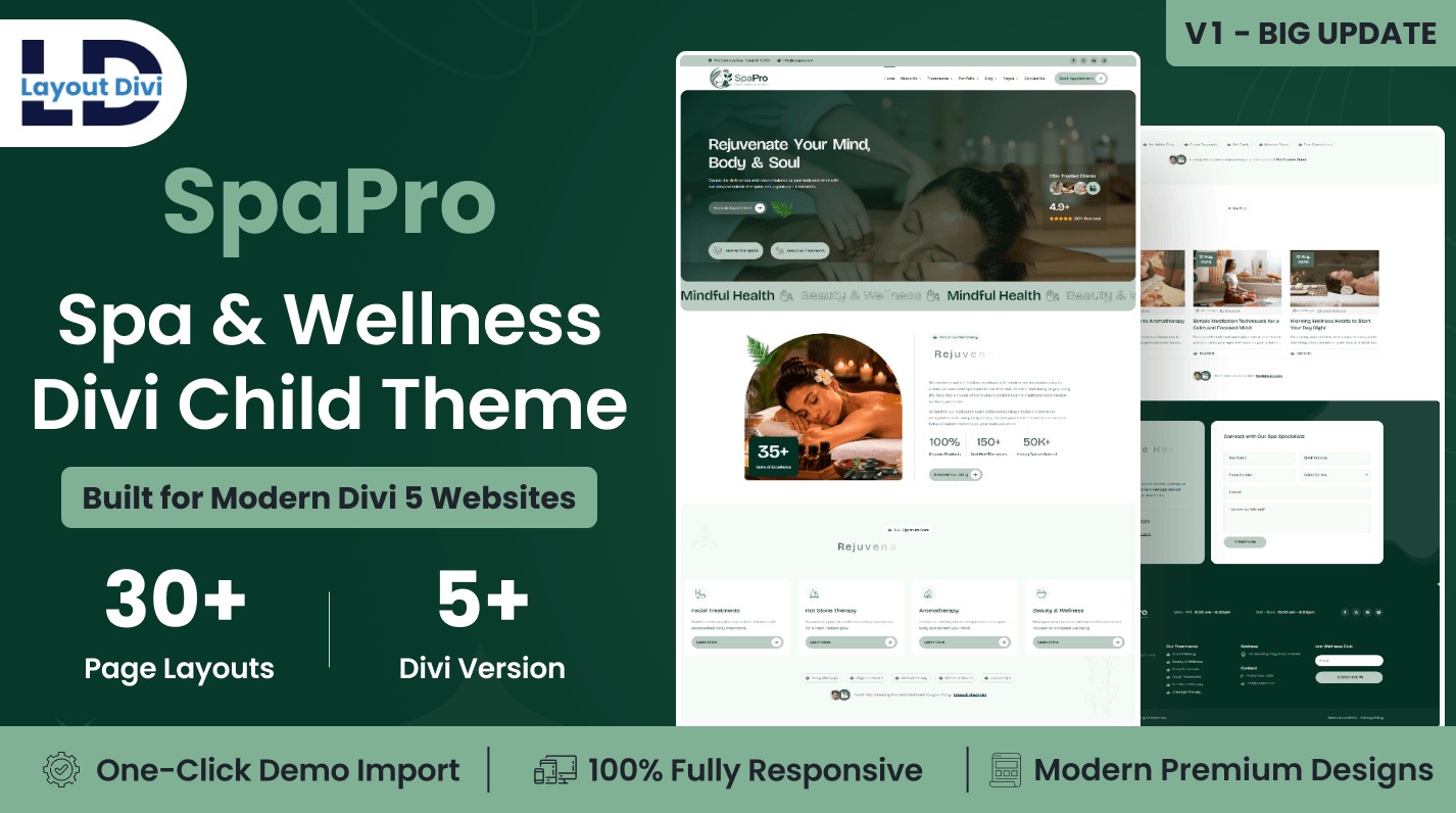 SpaPro – Spa & Wellness Divi Child Theme for WordPress - Featured Image SpaPro – Spa & Wellness Divi Child Theme for WordPress - Featured Image